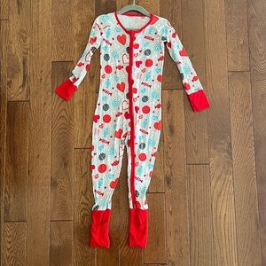 Little Sleepies Gray Sweet Valentine Zippy, size 3T Like New!